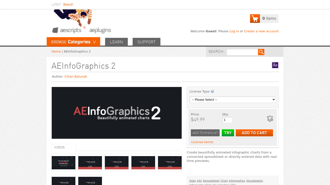 AEInfographics Landing page