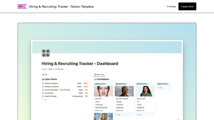 Hiring Tracker - Notion Template image