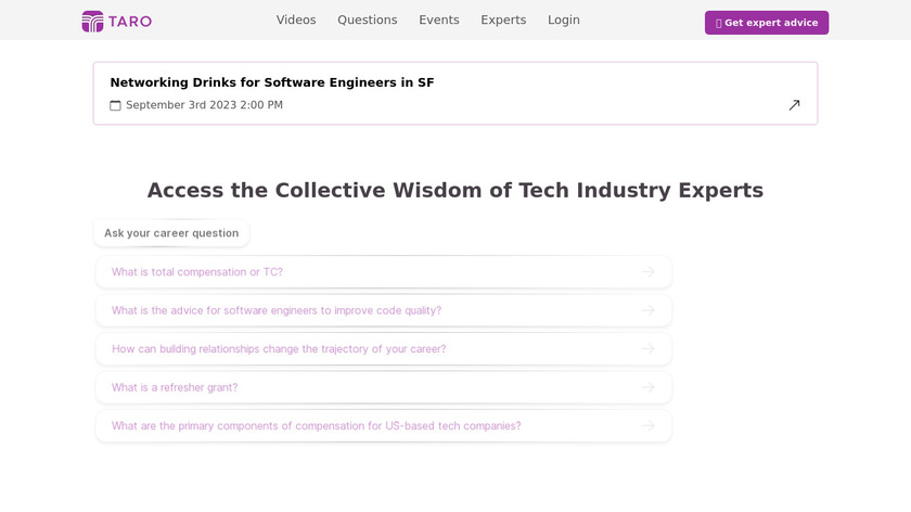 Taro - Tech Career Mentorship Landing Page