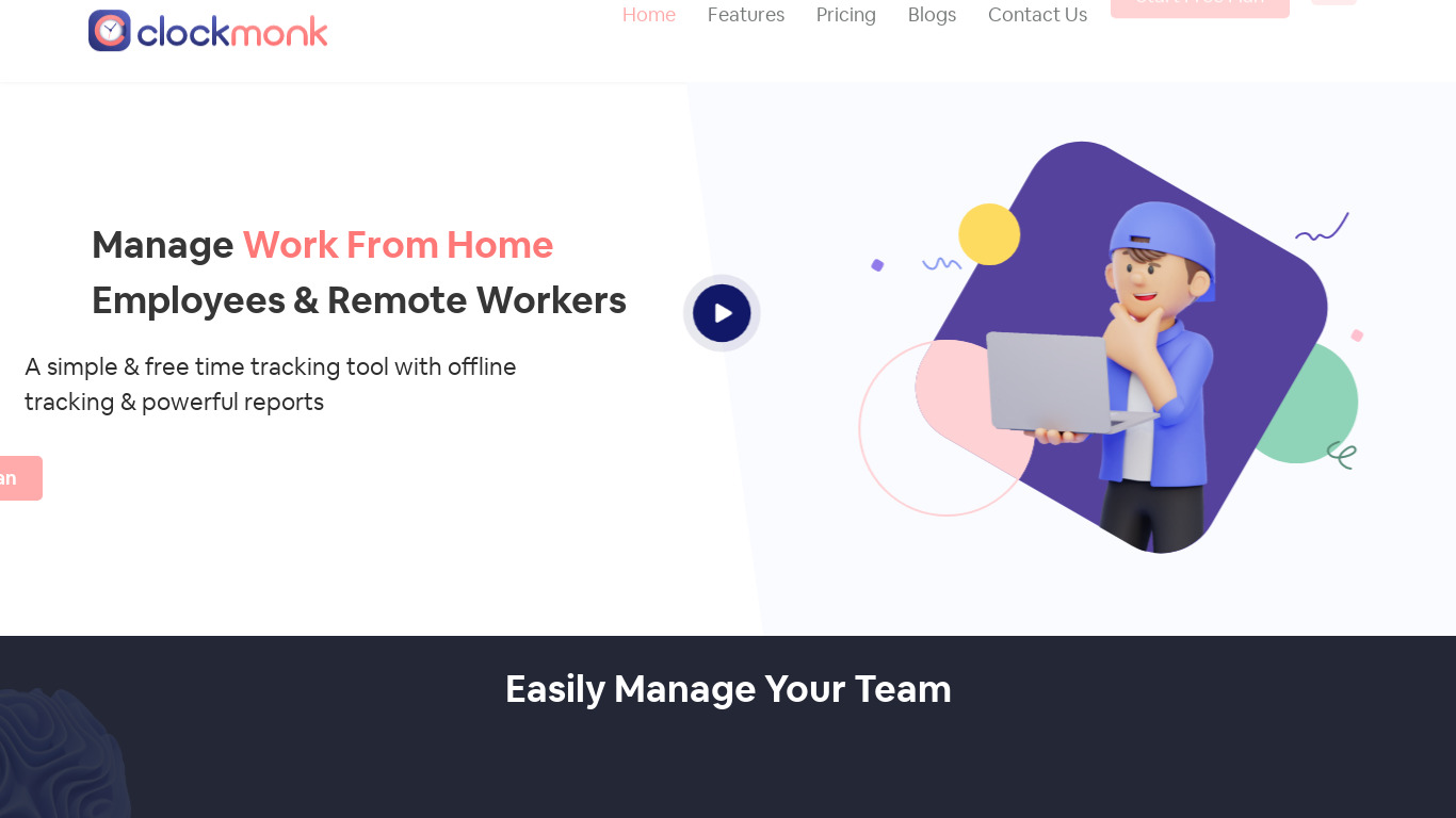 clockmonk Landing page
