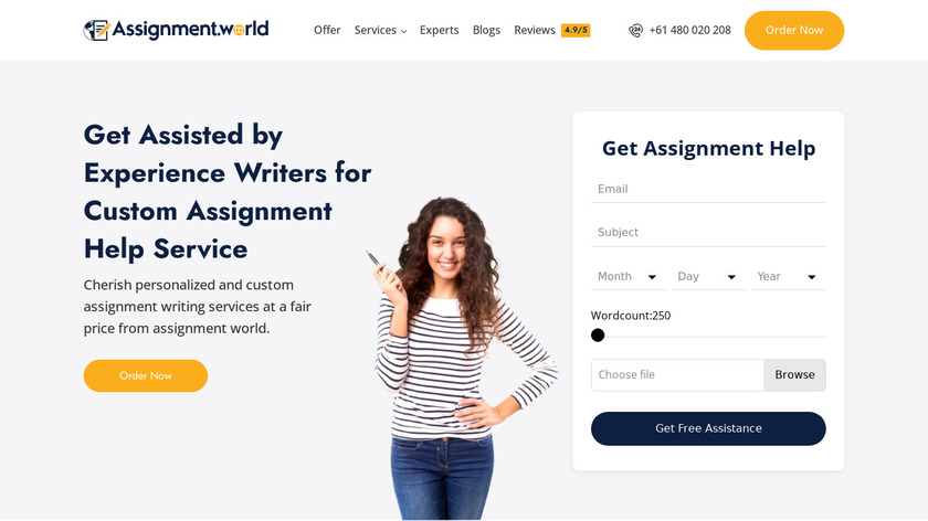 Assignment World Landing Page