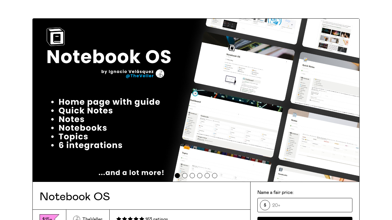 Notebook OS Landing page