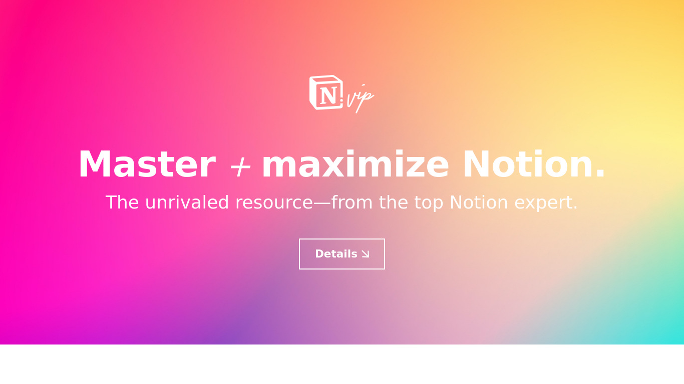 Notion A-to-Z Landing page