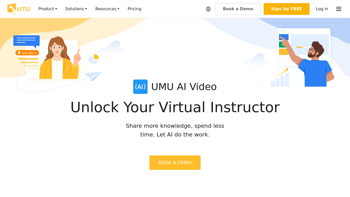 UMU AI Audio Slides Landing page