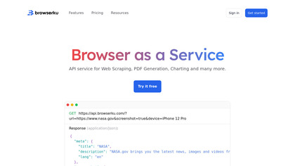 Browserku screenshot