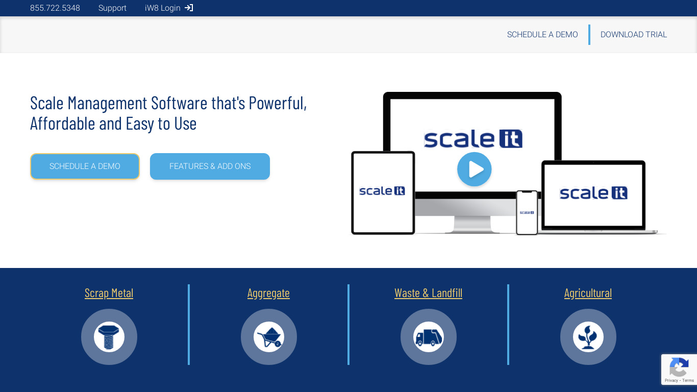 Scaleit W8 Landing page