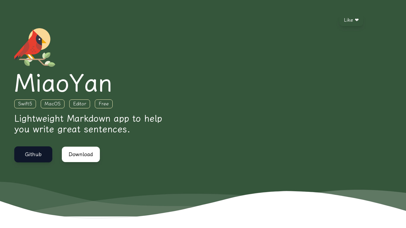 MiaoYan App Landing page