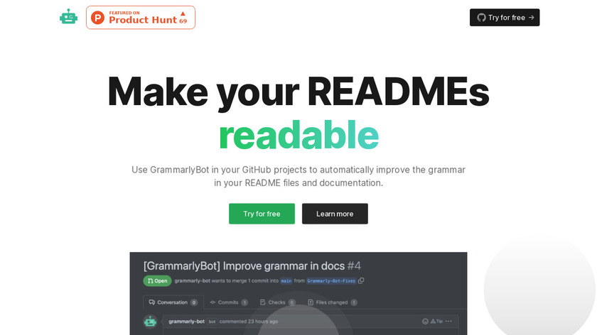 GrammarlyBot Landing Page