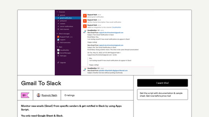 Gmail To Slack screenshot