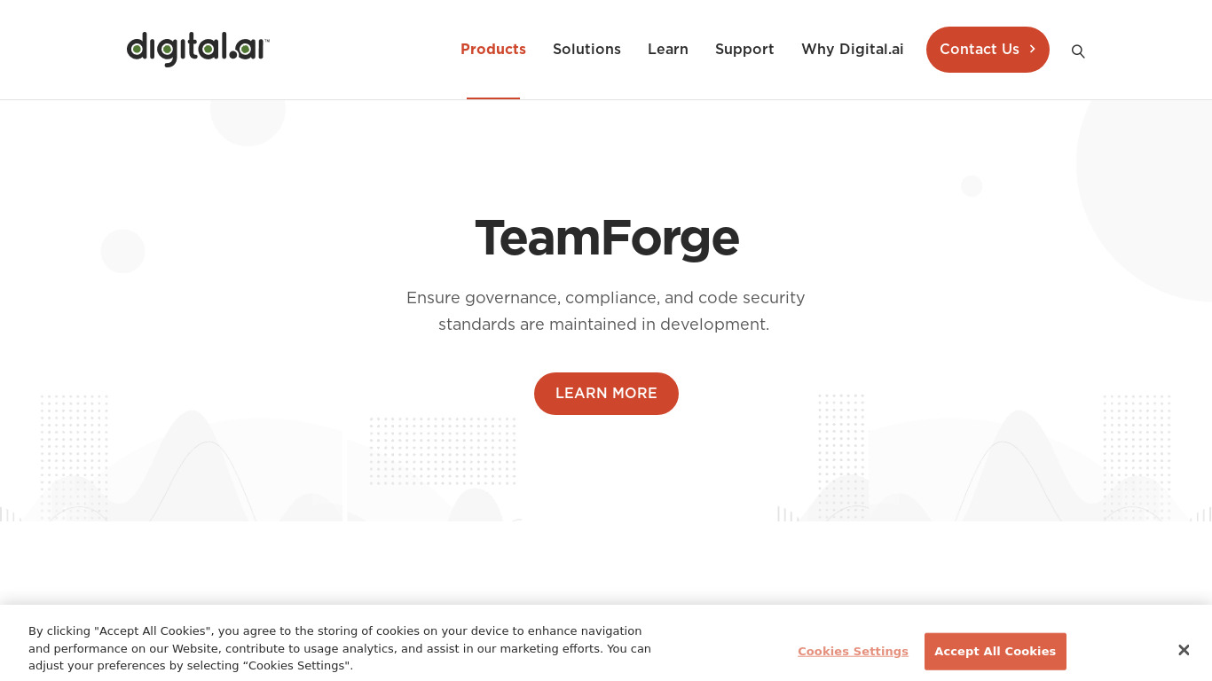 Digital.ai TeamForge Landing page