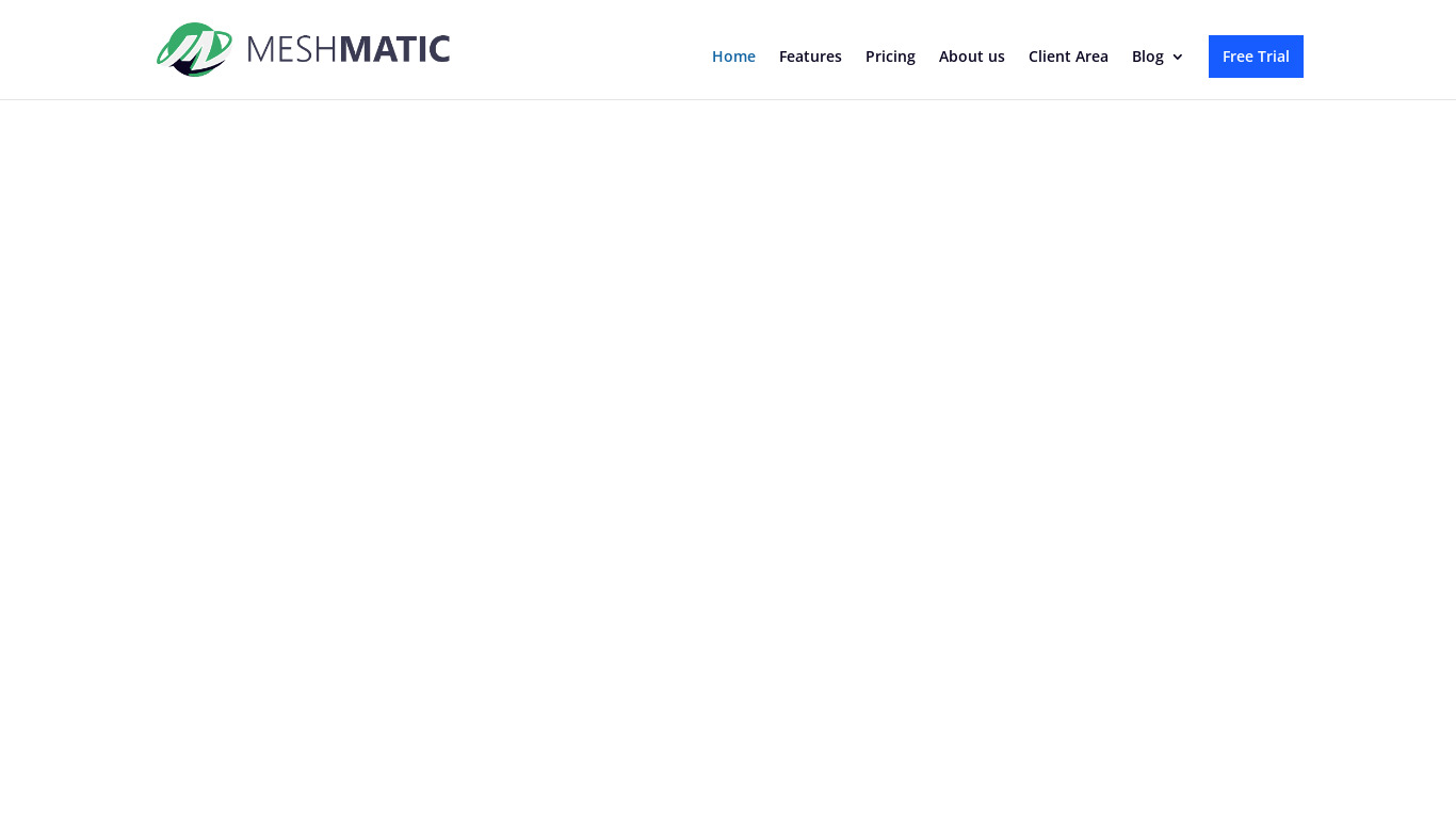 Meshmatic 3D Landing page