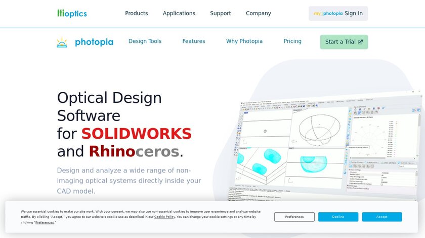 Photopia Optical Design Landing Page