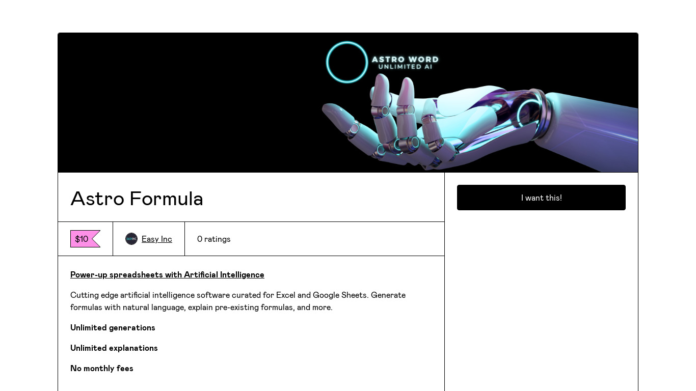 AStro Formula Landing page
