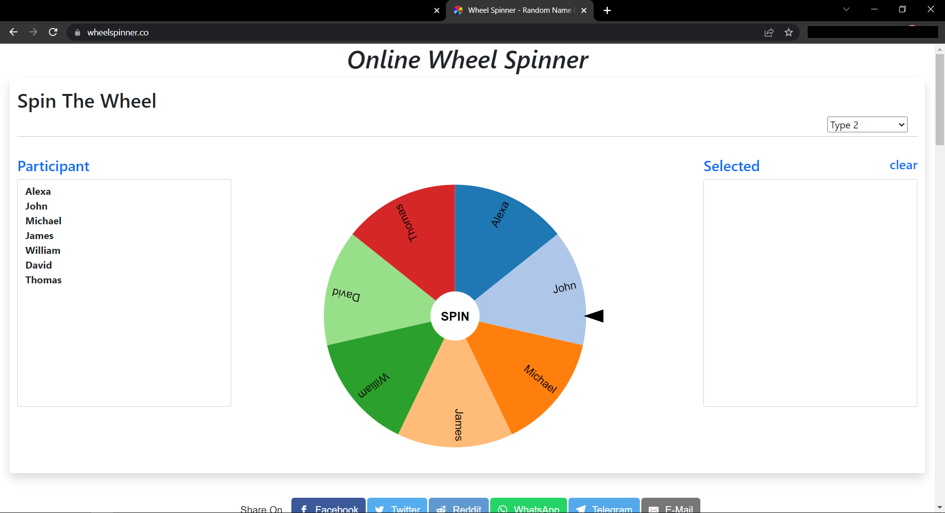 WheelSpinner.co Landing page