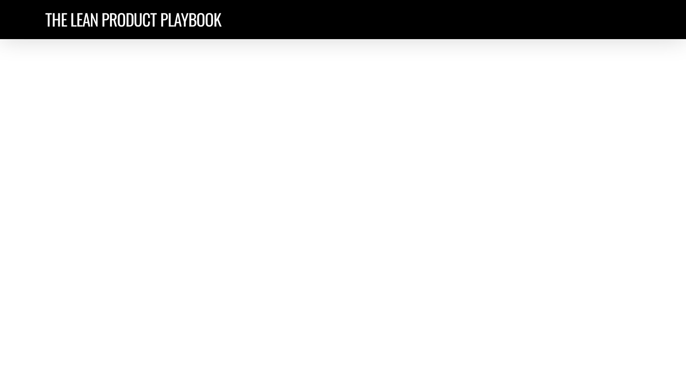 The Lean Product Playbook Landing page