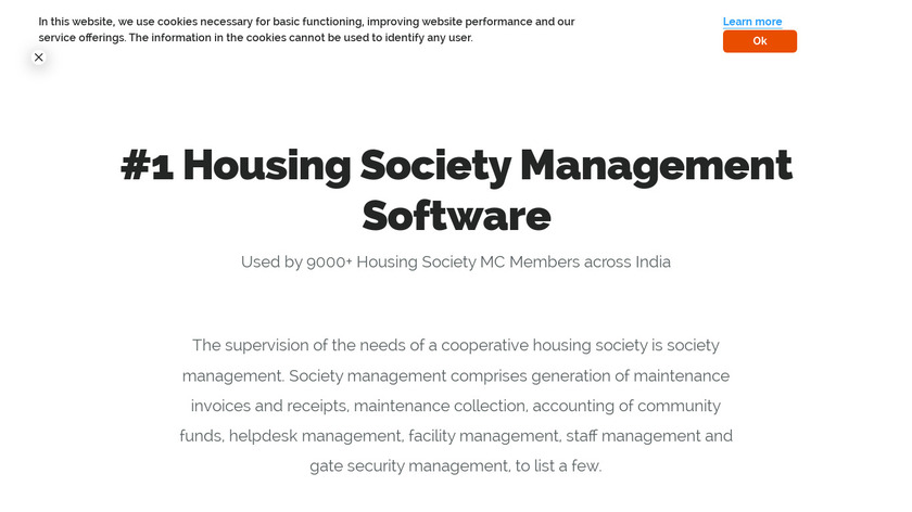 Best Society Management System Landing Page