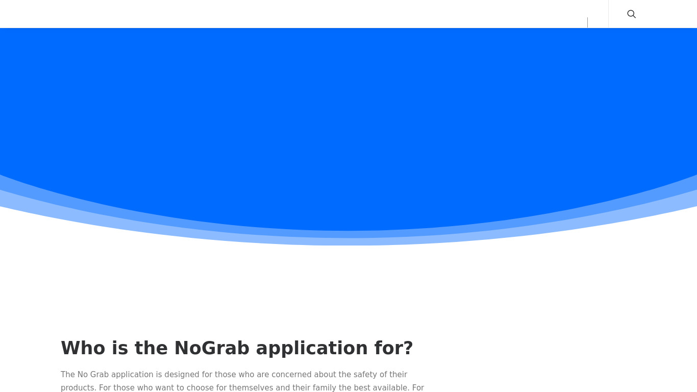 NoGrab App Landing page