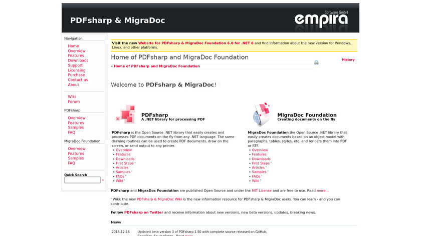 PDFSharp Landing Page