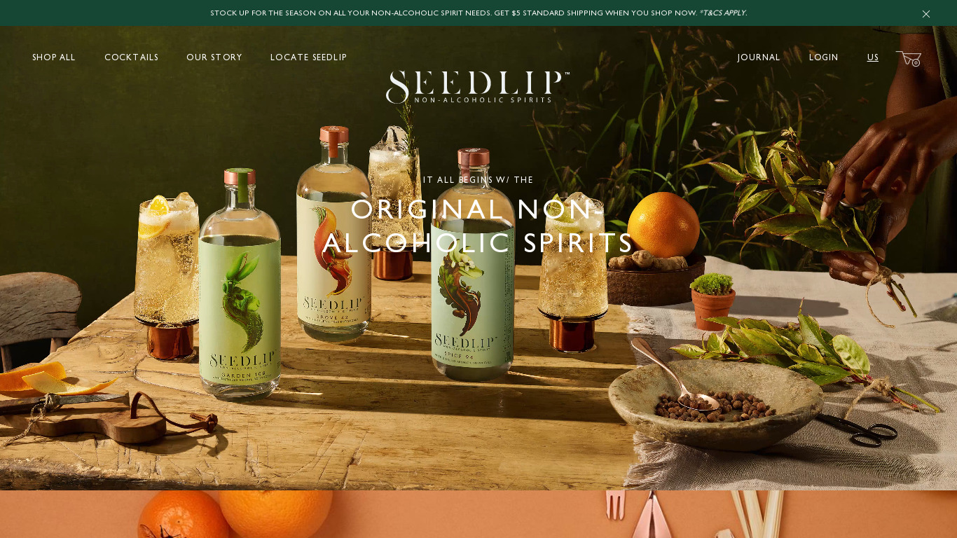 Seedlip Drinks Landing page