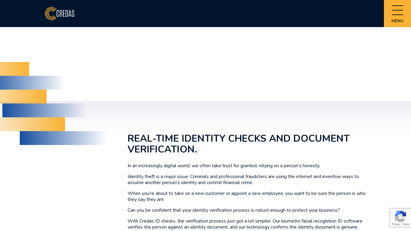 Credas IDV Landing page