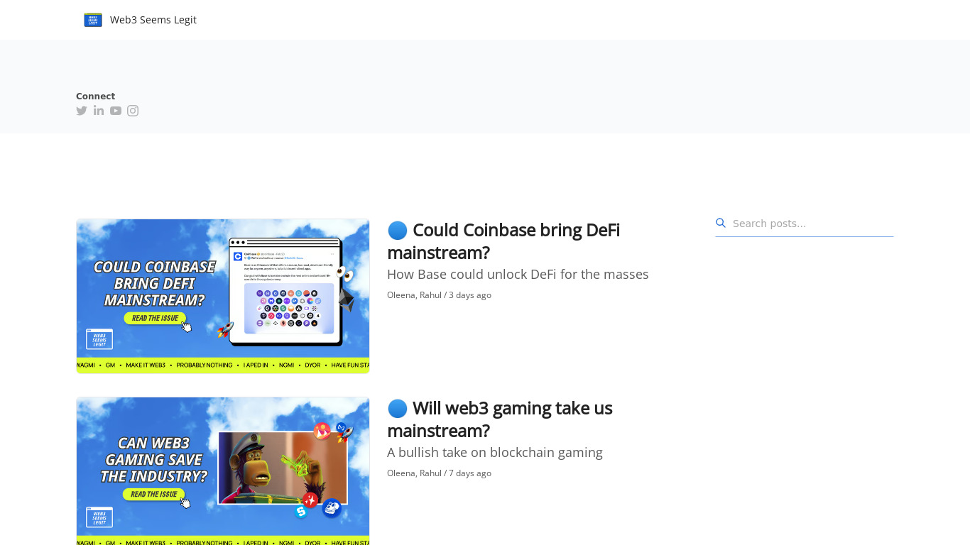 Web3 Seems Legit Landing page