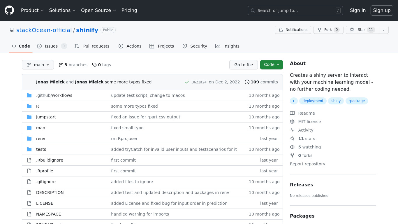 Shinify Landing page