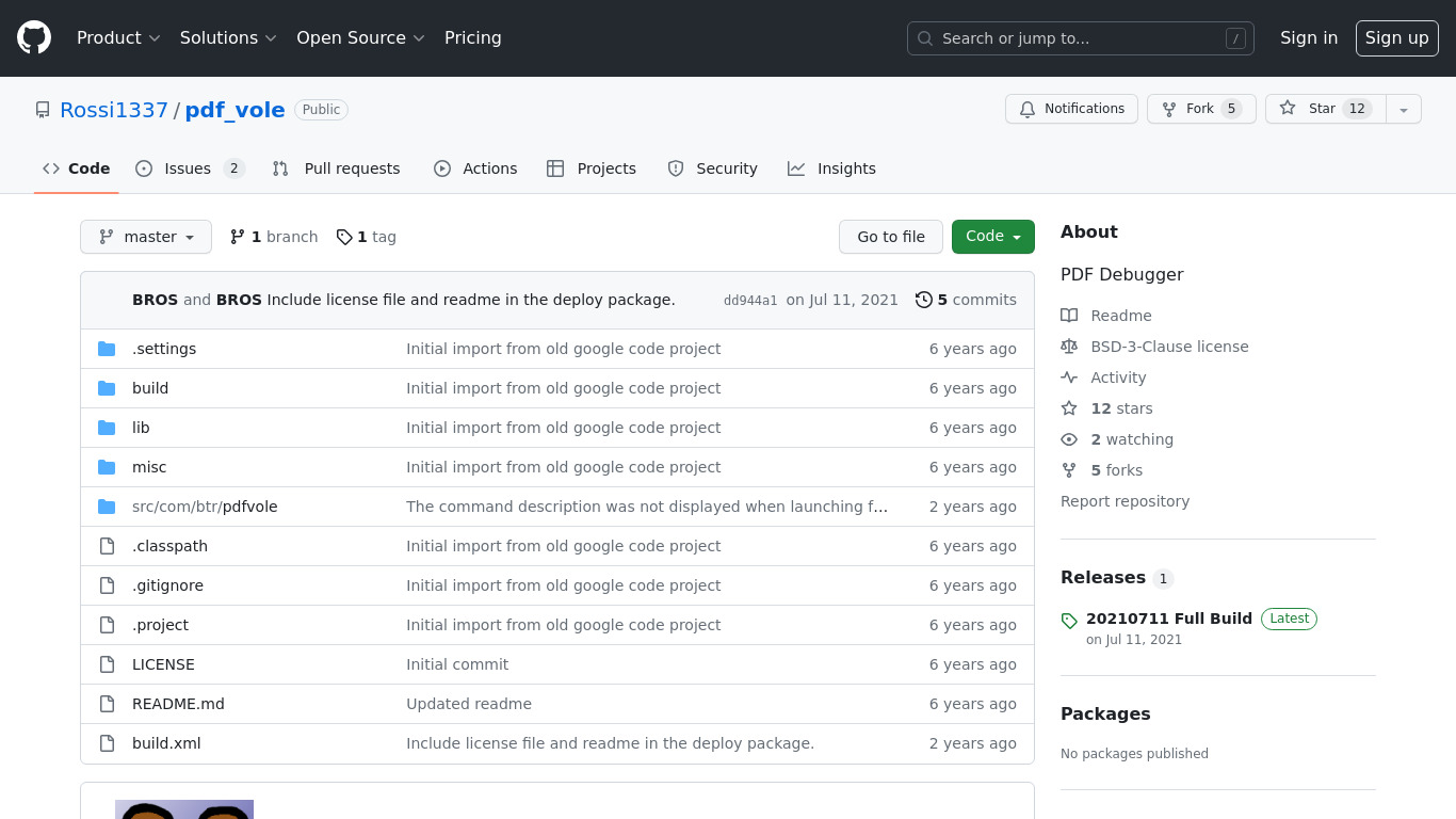 PDF Vole Landing page