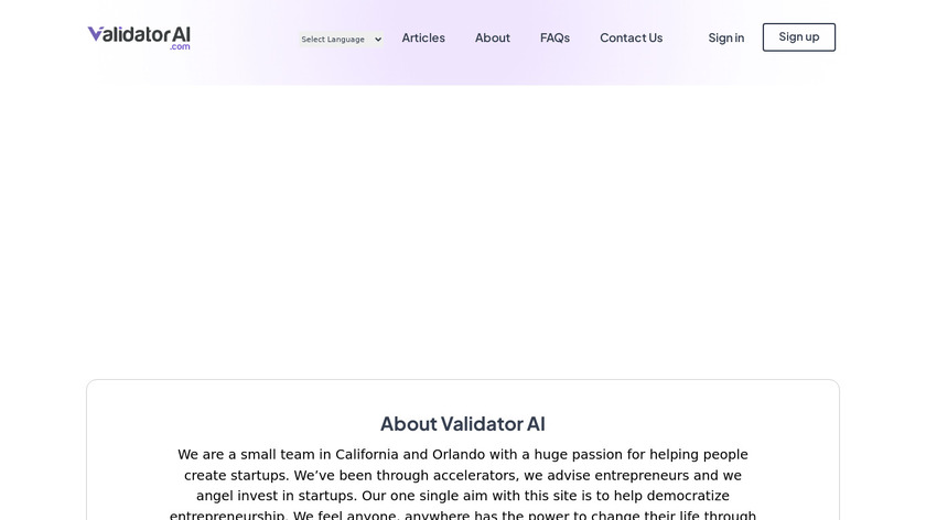 Validator AI Landing Page