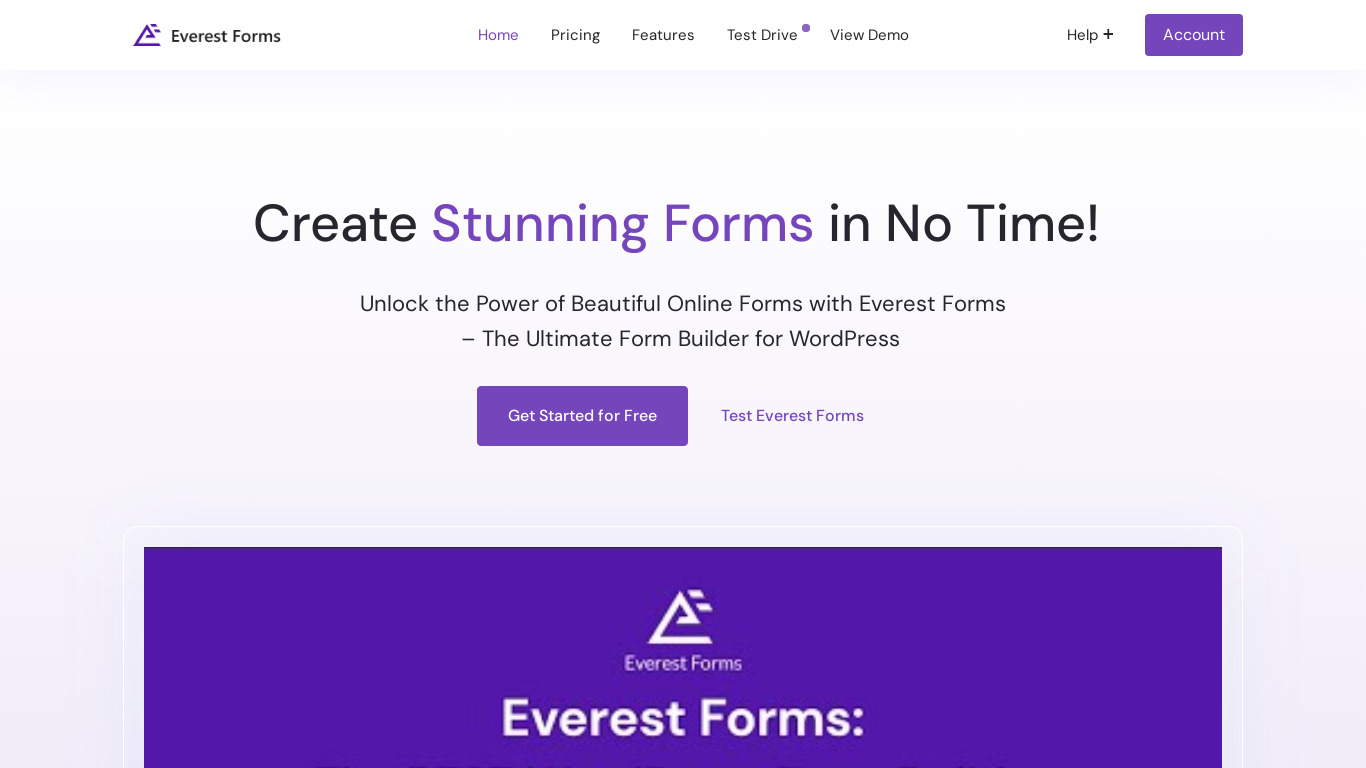Everest Forms Landing page