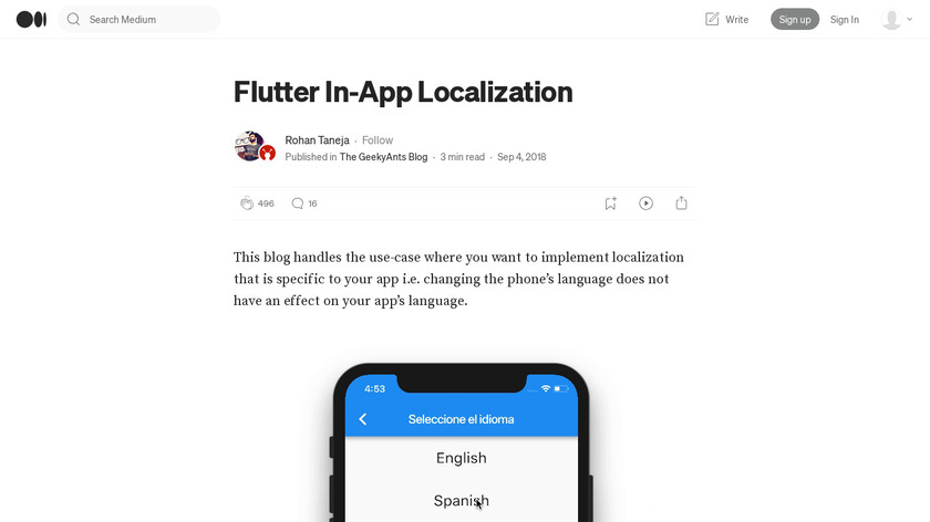 Flutter In-App Localization Landing Page