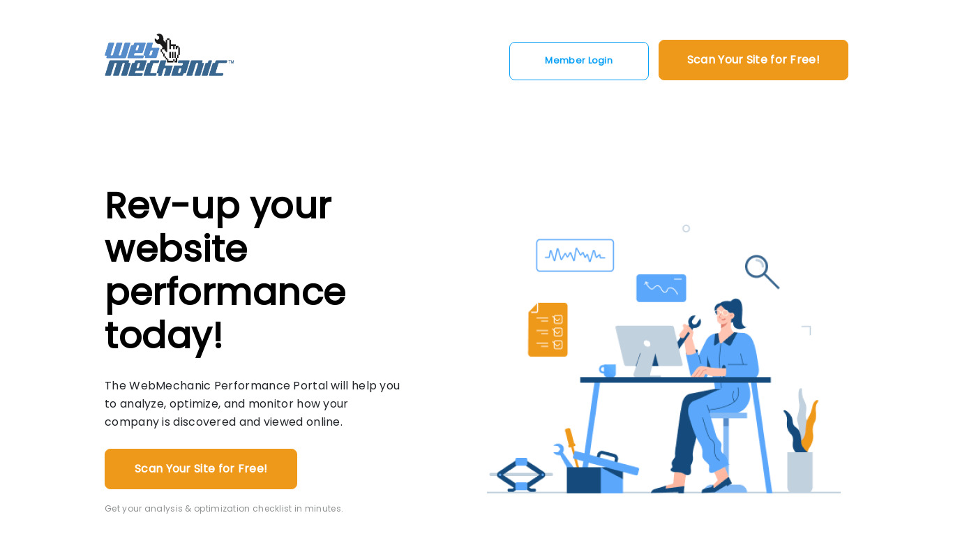 WebMechanic.io Landing page