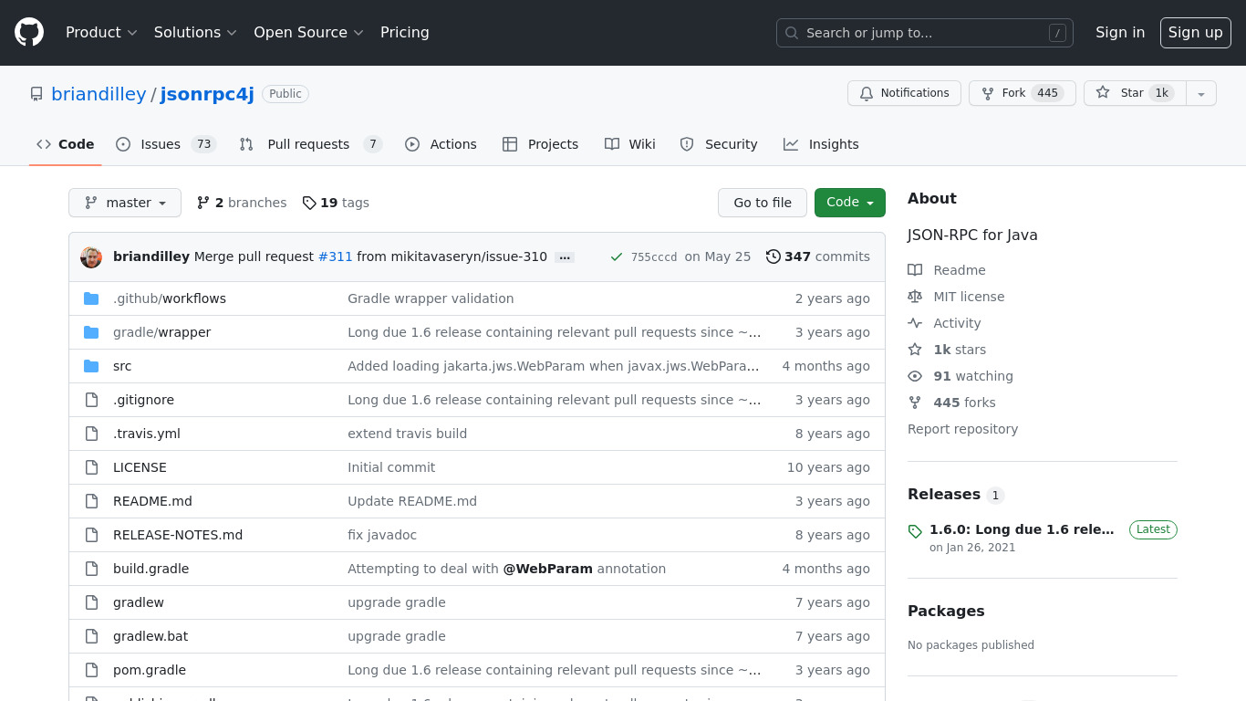 JSON-RPC for Java Landing page