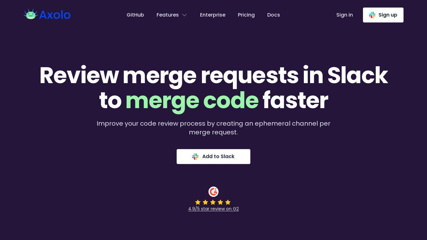 Axolo for GitLab Landing page