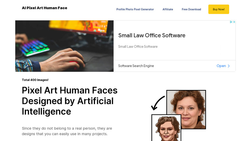 AI Pixel Art Human Face Landing Page