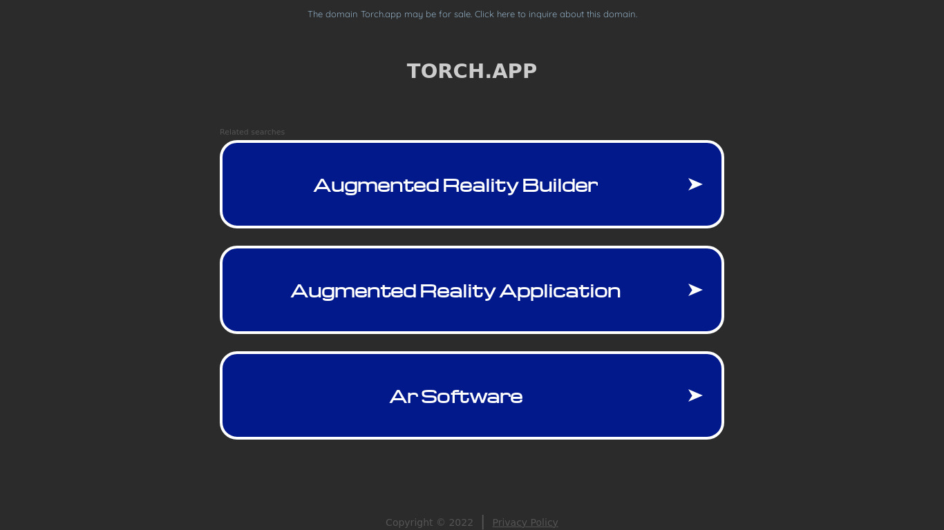 Torch AR Landing page