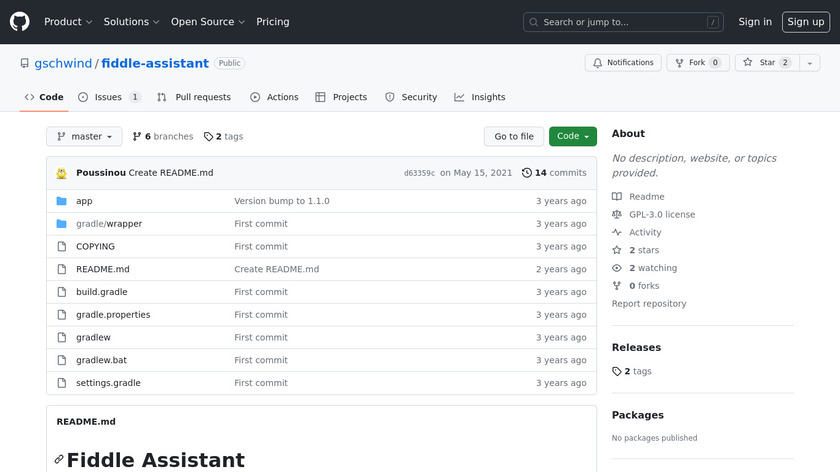 Fiddle Assistant Landing Page