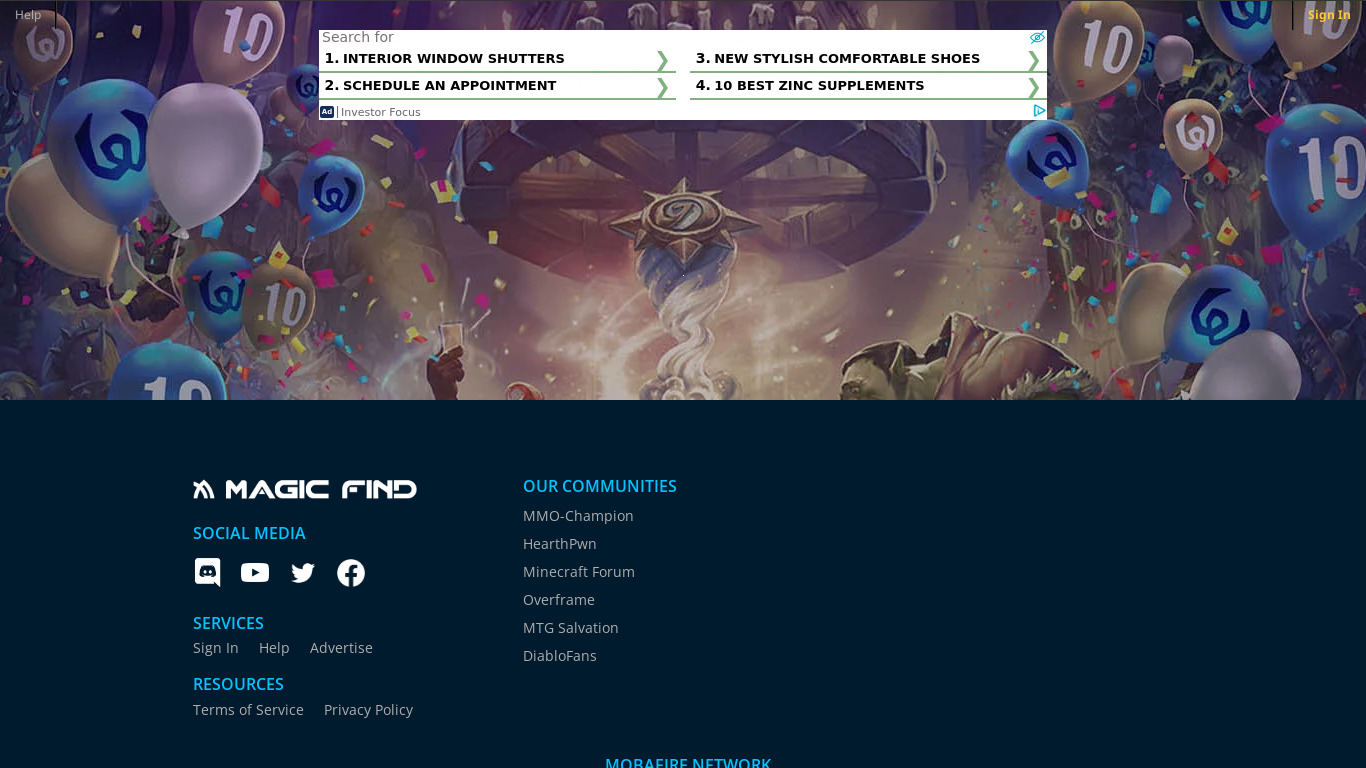 Hearthpwn Landing page