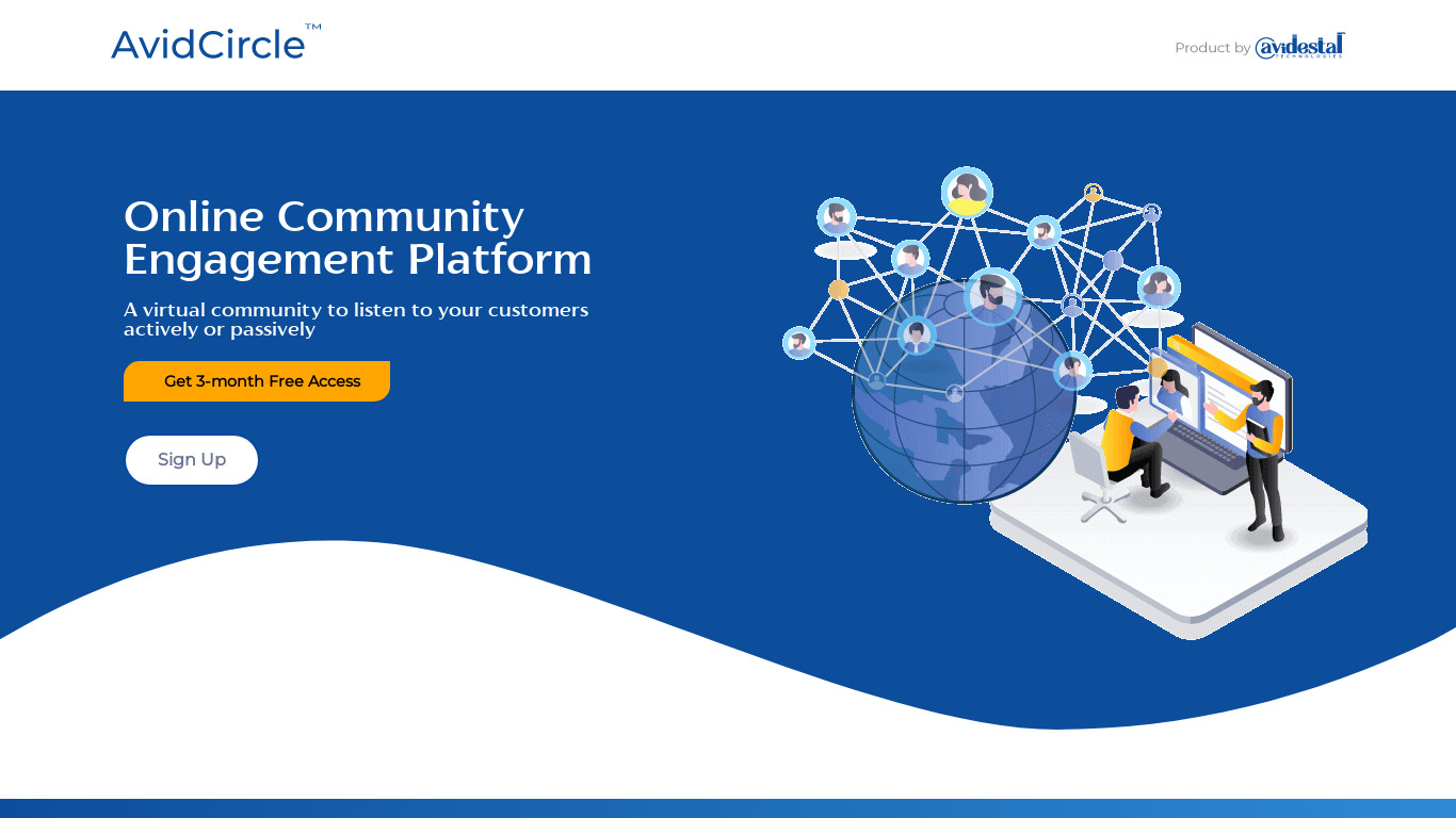 AvidCircle Landing page