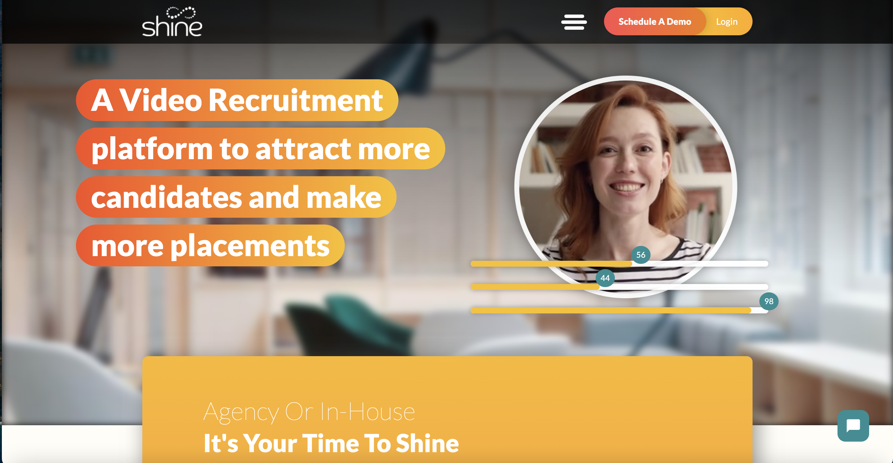 Shine Interview Landing page