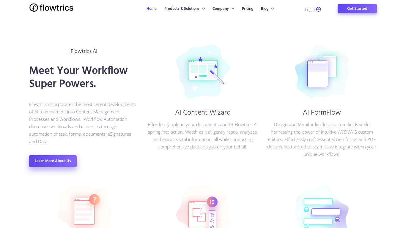 Flowtrics Landing page