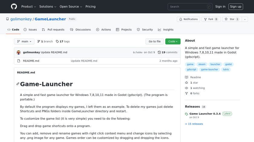 Game Launcher Landing Page