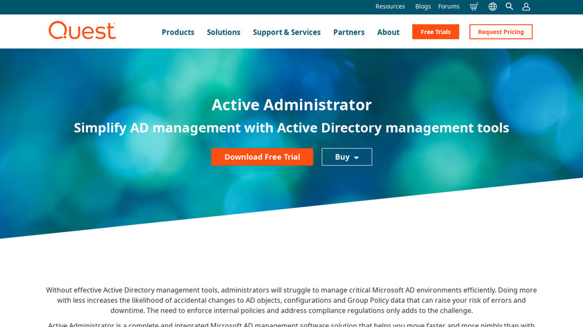 Quest Active Administrator Landing Page