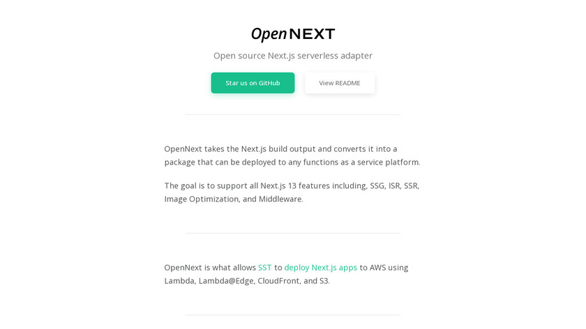 OpenNext Landing Page