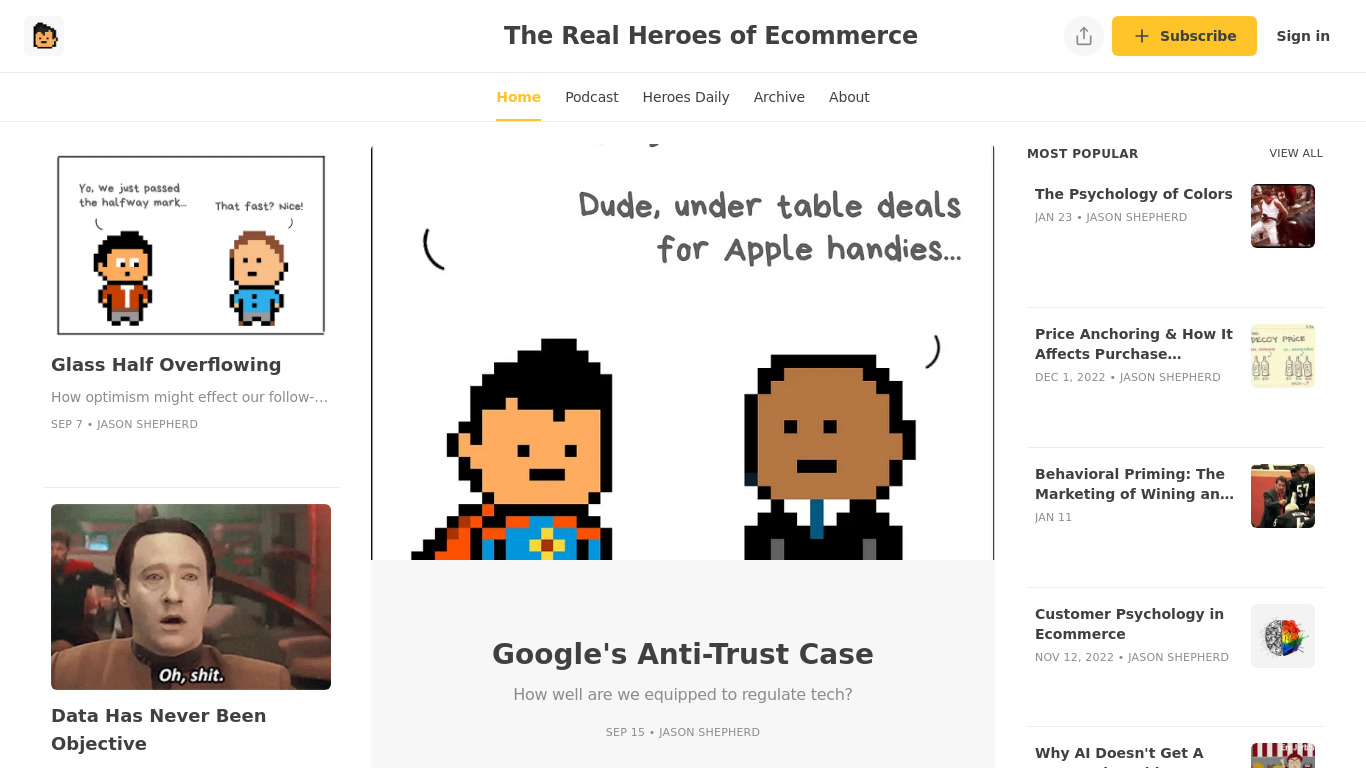 The Real Heroes of Ecommerce Landing page
