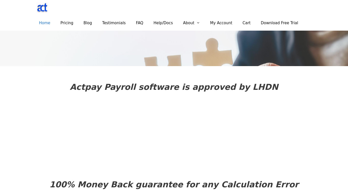 Actpay Payroll Landing page