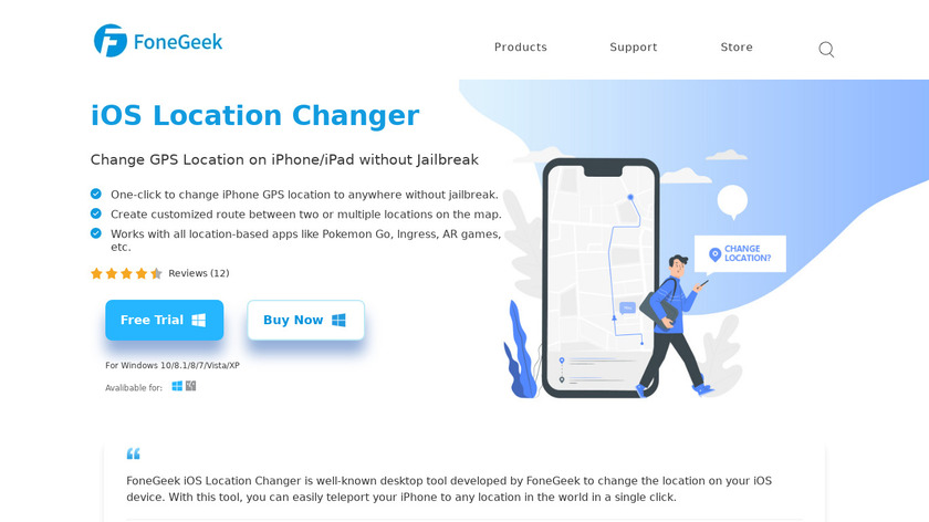 FoneGeek iOS Location Changer Landing Page