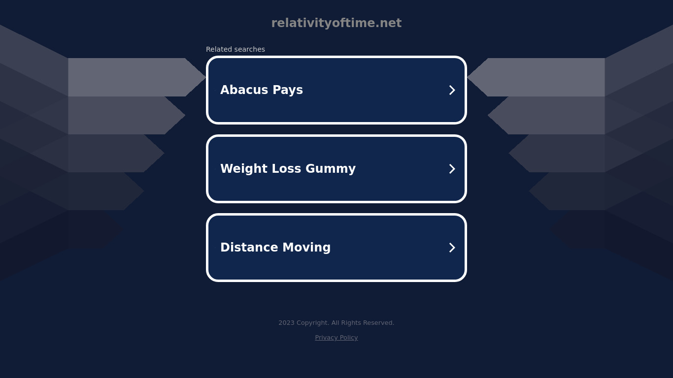 Relativity of Time Landing page