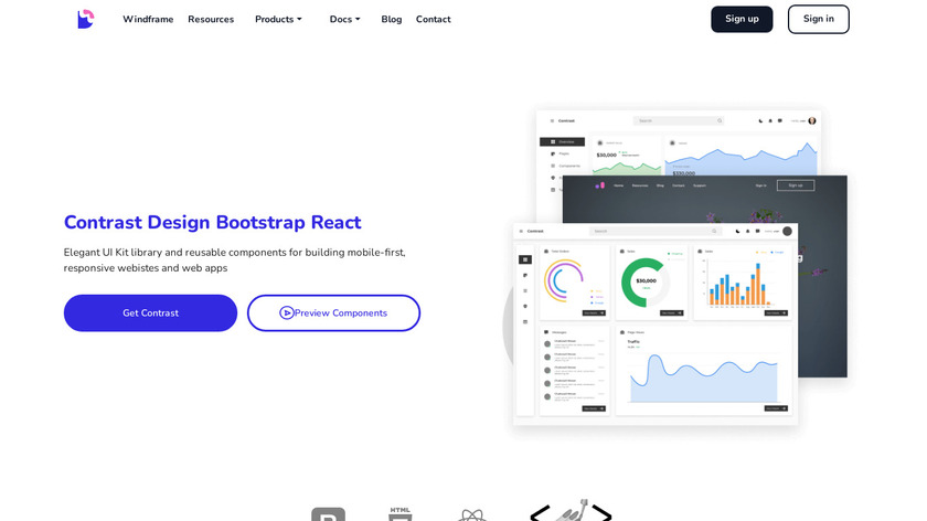 Contrast Design Bootstrap React Landing Page