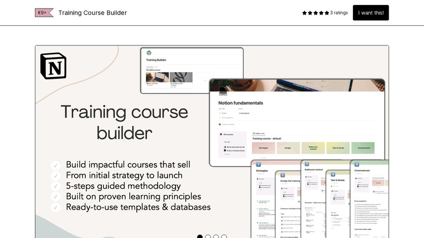 Training Course Builder Landing Page
