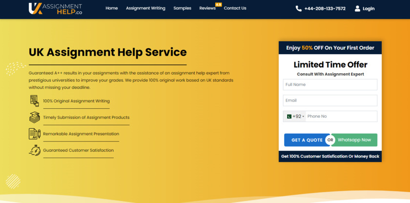 UKAssignmentHelp.co Landing Page